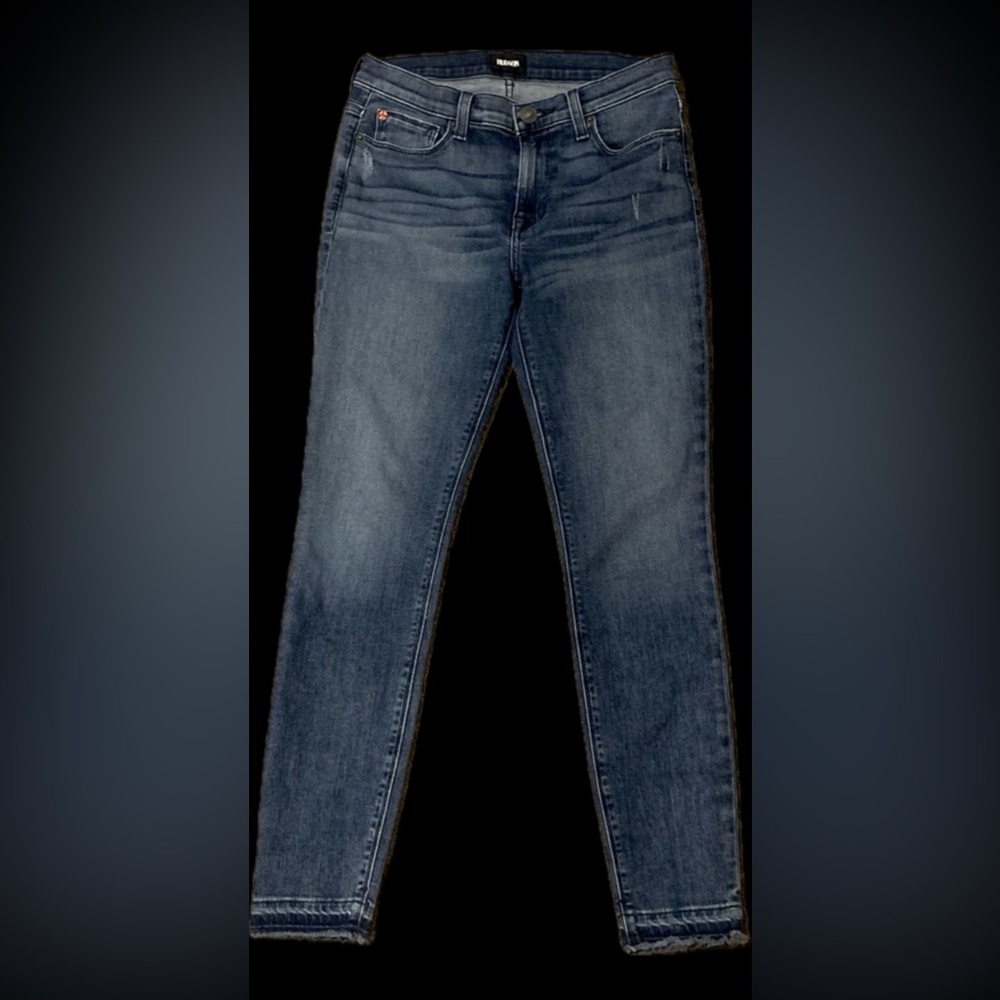 Hudson Natalie 27 R 4 super skinny blue denim jeans Women’s fringed hems - Picture 3 of 14